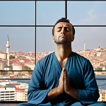 **

"Emotional Intelligence in Investing: A calm investor meditating amidst fluctuating stock market charts, emphasizing rational decision-making over impulsive reactions. Soft, calming colors, maybe Istanbul skyline in the background subtly."

**