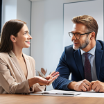 **

"Experienced financial advisor, mentoring, trustworthy, transparent relationship with client, demonstrating honesty and open communication in a modern office setting."

**